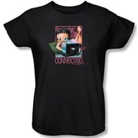 Betty Boop Ladies T-shirt Connected Black Tee Shirt