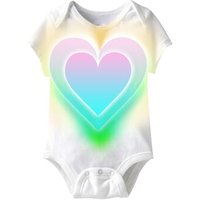 Big Colorful Heart Funny Baby Romper White Infant Babies Creeper