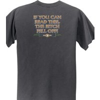 Biker Pigment Dyed T-shirt The Bitch Fell Off Dark Smoke Tee Shirt