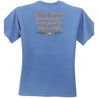 Biker Pigment Dyed T-shirt The Bitch Fell Off Medium Blue Tee Shirt