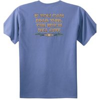 Biker Pigment Dyed T-shirt The Bitch Fell Off Night Blue Tee Shirt