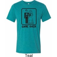 Black Game Over Mens Tri Blend Crewneck Shirt