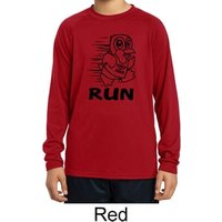 Black Penguin Power Run Kids Dry Wicking Long Sleeve Shirt