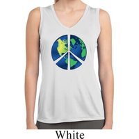 Blue Earth Peace Ladies Sleeveless Moisture Wicking Shirt