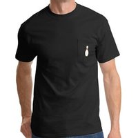 Bowling Pin T-shirt - Single Pin - Mens Pocket Tee