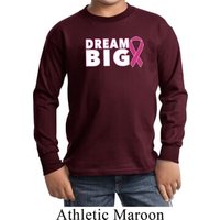 Breast Cancer Awareness Dream Big Kids Long Sleeve Shirt