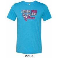 Breast Cancer Awareness Pink for My Hero Mens Tri Blend Crewneck Shirt