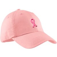 Breast Cancer Hat Embroidered Ribbon Ladies Cotton Twill Cap