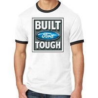 Built Ford Tough Ringer T-Shirts - Ford Logo Adult Tee Shirts
