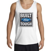 Built Ford Tough Tank Top - Ford Logo Adult White Tanktop