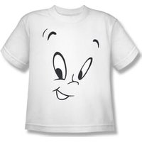 Casper The Friendly Ghost Shirt Kids Ghost Face White Youth Tee T-Shirt