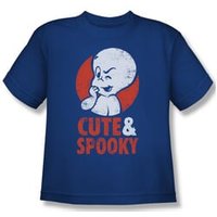 Casper The Friendly Ghost Shirt Kids Spooky Royal Blue Youth Tee T-Shirt