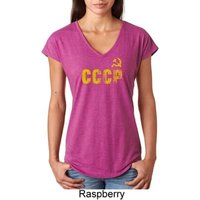 CCCP Insignia Ladies Tri Blend V-Neck Shirt