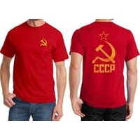CCCP T-shirt Hammer Sickle Soviet Union (Front & Back) Tee