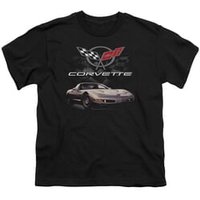 Chevy Kids Shirt Corvette Checkered Past Black T-Shirt