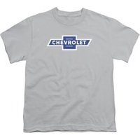Chevy Kids Shirt Vintage White Border Bowtie Silver T-Shirt