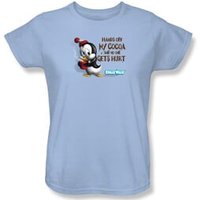 Chilly Willy Ladies T-shirt TV Show Hands Off Light Blue Tee Shirt