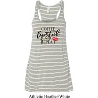 Coffee Lipstick Repeat Ladies Flowy Racerback Tanktop