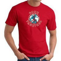 COME TOGETHER World Peace Sign Symbol Adult T-shirt - Red