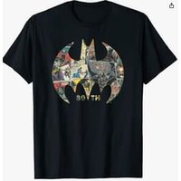Mens Batman 80th Anniversary Shield Logo T-Shirt - Black