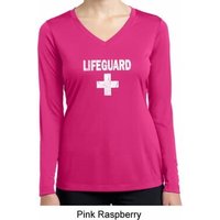 Distressed Lifeguard Ladies Dry Wicking Long Sleeve Shirt