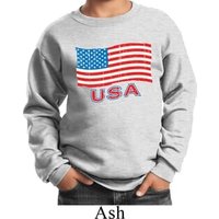 Distressed USA Flag Kids Sweatshirt