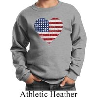 Distressed USA Heart Kids Sweatshirt