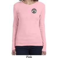Dodge Super Bee Circle Logo Pocket Print Ladies Long Sleeve Shirt