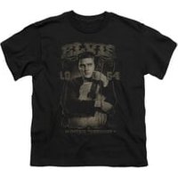 Elvis Presley Shirt Kids 1954 distressed Black T-Shirt