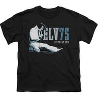 Elvis Presley Shirt Kids 75 Logo Black T-Shirt