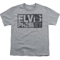 Elvis Presley Shirt Kids Block Letters Athletic Heather T-Shirt