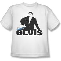 Elvis Presley Shirt Kids Blue Suede White T-Shirt