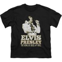 Elvis Presley Shirt Kids Golden Glow Black T-Shirt