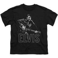Elvis Presley Shirt Kids Guitar In Hand Black T-Shirt