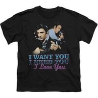 Elvis Presley Shirt Kids I Want You Black T-Shirt