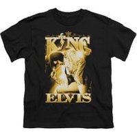 Elvis Presley Shirt Kids In Gold Black T-Shirt