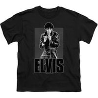 Elvis Presley Shirt Kids Leather Charcoal T-Shirt