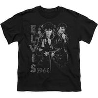 Elvis Presley Shirt Kids Leathered 68 Black T-Shirt