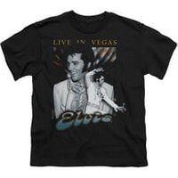 Elvis Presley Shirt Kids Live In Vegas Black T-Shirt