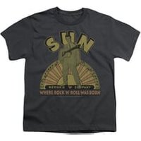 Elvis Presley Shirt Kids Logo Music Charcoal T-Shirt