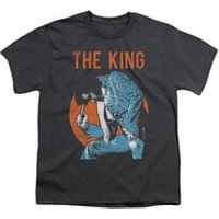Elvis Presley Shirt Kids Mic In hand Charcoal T-Shirt