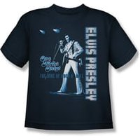 Elvis Presley Shirt Kids One Night Only Navy T-Shirt