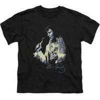 Elvis Presley Shirt Kids Painted King Black T-Shirt