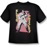 Elvis Presley Shirt Kids Pink Rock Black T-Shirt