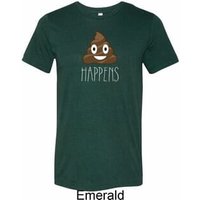 Emoji Shit Happens Mens Tri Blend Crewneck Shirt