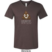 Emoji Shit Happens Mens Tri Blend V-neck Shirt