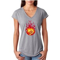 Fire OM Ladies Tri-Blend V Neck Yoga Shirt