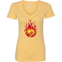 Fire OM Ladies V-Neck Yoga Shirt