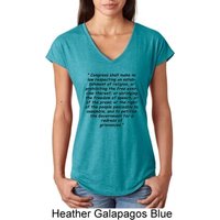 First Amendment Ladies Tri Blend V-Neck Shirt
