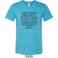 First Amendment Mens Tri Blend V-neck Shirt